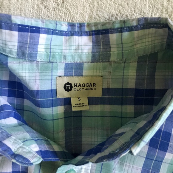 EUC Haggar Button Down Short Sleeve Shirt Size Small - Picture 4 of 8